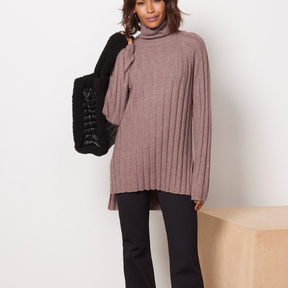 Sanctuary Ribbed Turtleneck Sweater Tunic Length‎